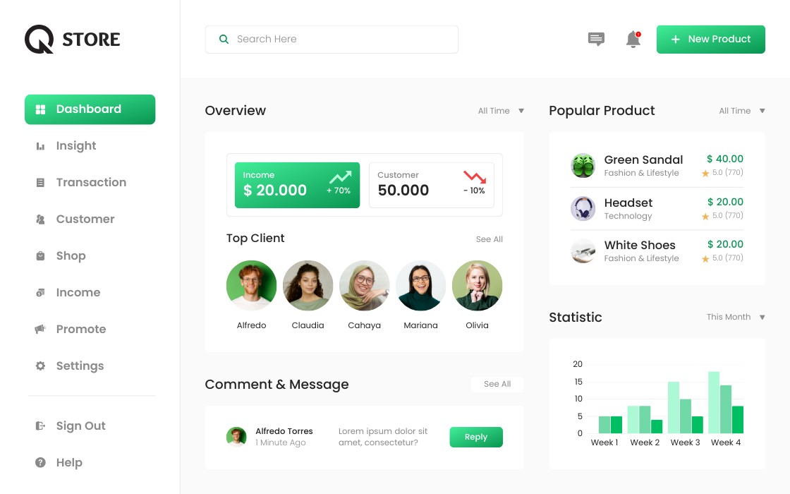 Scroll or slide effect